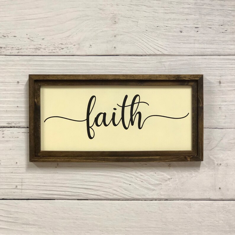 Faith Sign Farmhouse Wall Decor Wood Sign Entryway Sign Etsy