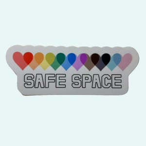Safe Space Vinyl Window Cling | 7 x 2 inch | Waterproof, Fade Resistant | Static Cling
