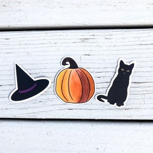 Matte Waterproof Black Cat Yellow Eyes Vinyl Sticker Decal Extra Thick, Book of Shadows, Water Bottle, Bullet Journal, Laptop Decal image 3