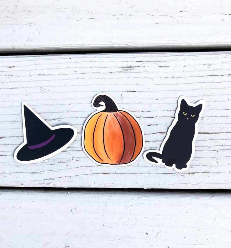 Matte Waterproof Black Cat Yellow Eyes Vinyl Sticker Decal Extra Thick, Book of Shadows, Water Bottle, Bullet Journal, Laptop Decal image 3