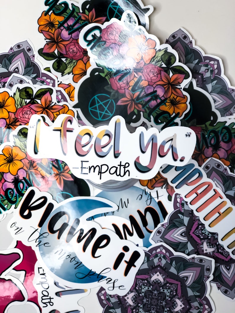 Bullet Journal Empath Gifts Yeti Witchy Sticker Book of Shadows I feel Ya Empath Sticker Waterbottle Hyrdoflask Laptop