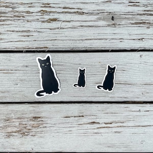 Black Cat GREEN EYES Vinyl Weatherproof Sticker Decal for Hydroflask, Journals, Laptops, Water Bottles, Bullet Journal, Book of Shadows