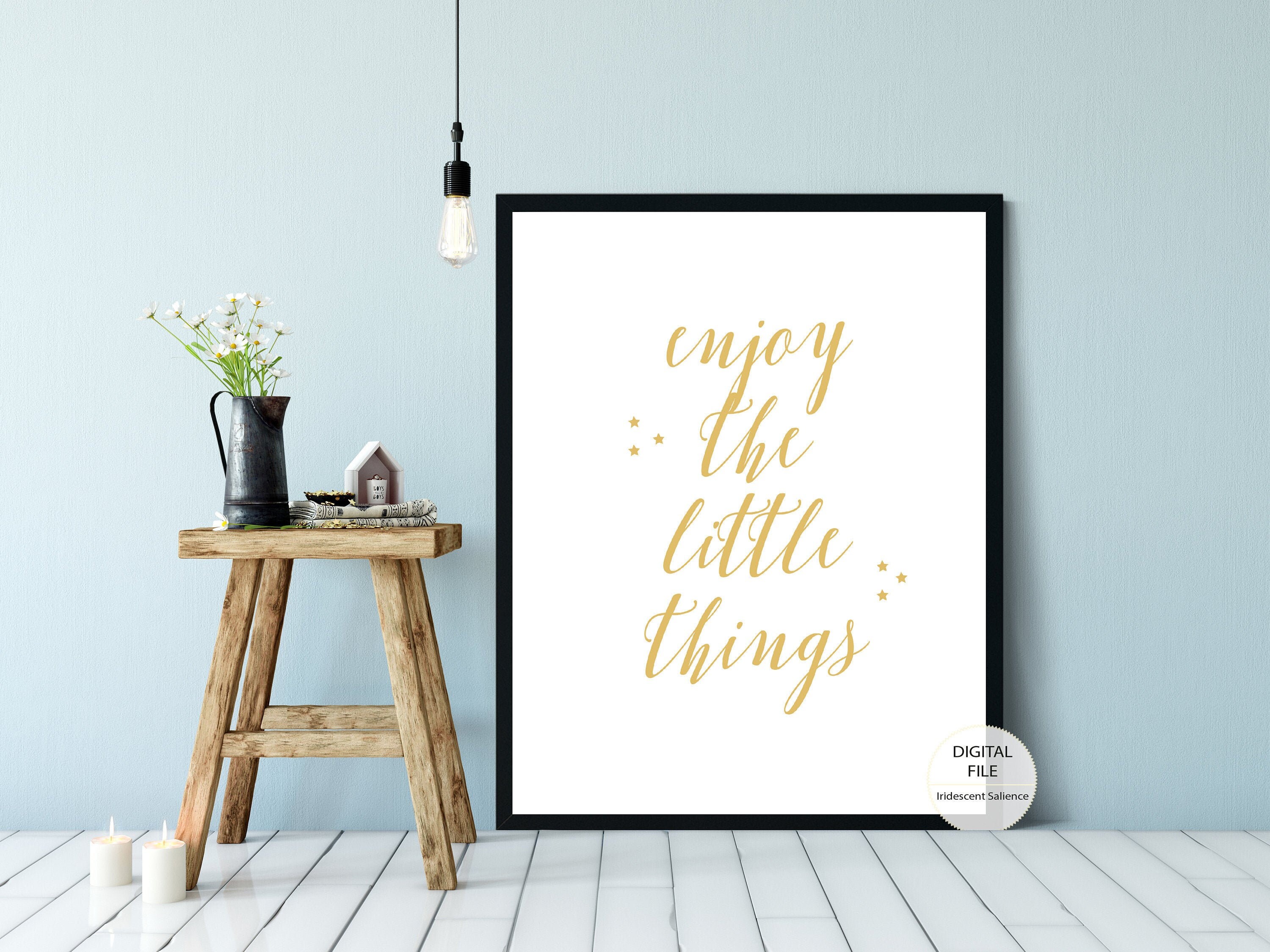 Enjoy the little things Inspirational quote Positivity | Etsy