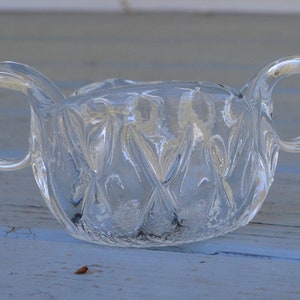 Vintage Glass Creamer and Sugar Set