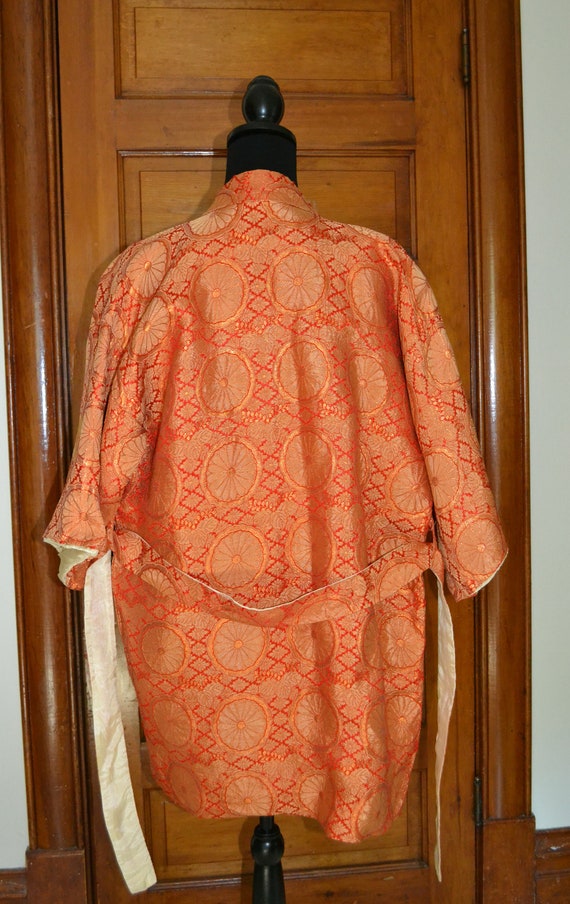 Vintage Gold and Red Short Kimono Made in Japan - image 3