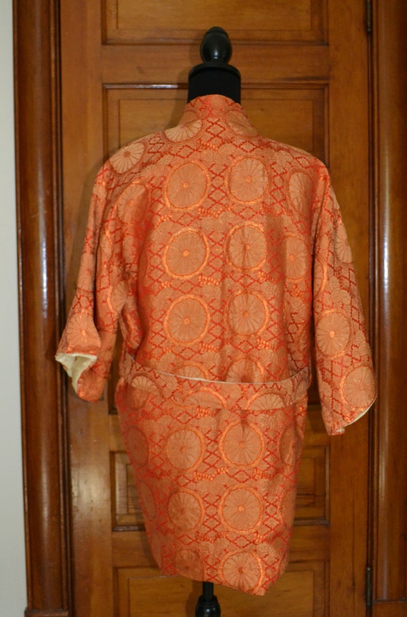 Vintage Gold and Red Short Kimono Made in Japan - image 4
