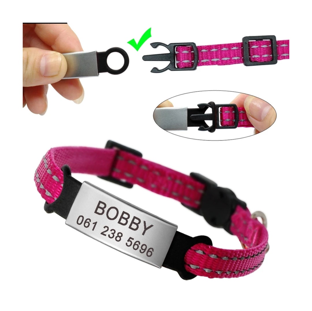 Engraved Slide on Dog ID Tag Steel Pet ID Tags Personalized Etsy