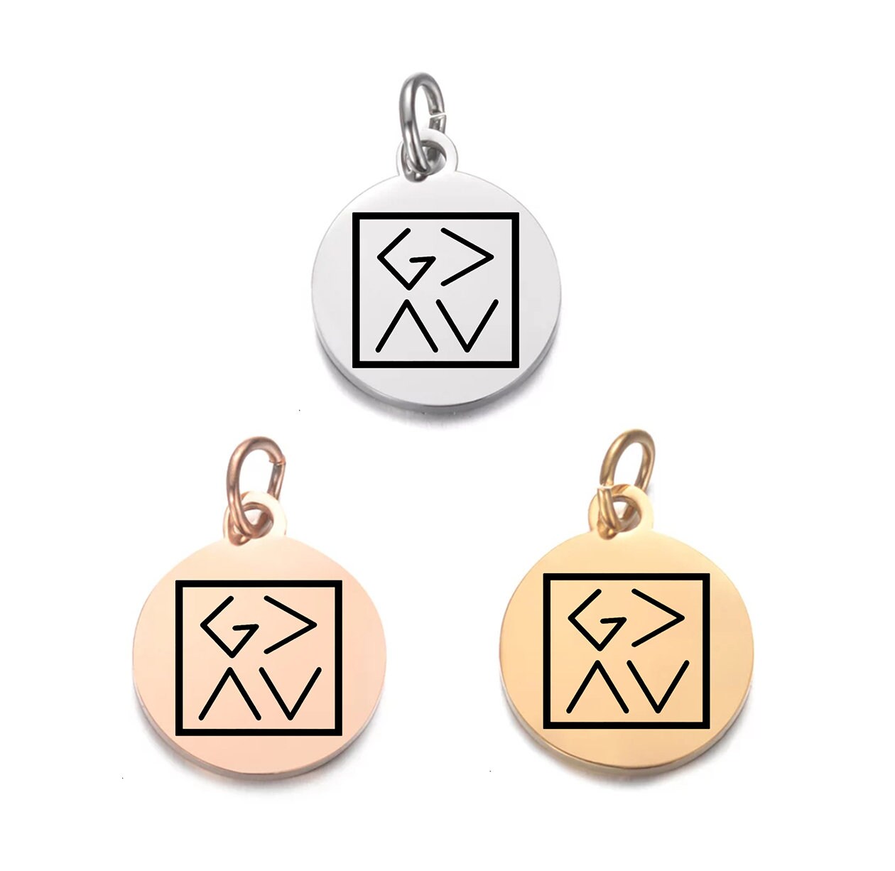 God Greater Than Gold Silver Rose Gold Charms Christian Charms