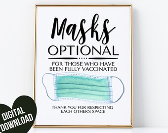 Printable Face Mask Sign | Etsy
