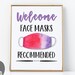 Face Mask Sign, PRINTABLE Wear a Mask Sign, Mask Recommended Sign - Etsy