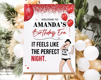 Taylor Swift Party Decorations, Printable Taylor Swift Party Signs, Eras Party Decor, Red Album Themed Welcome Sign Template