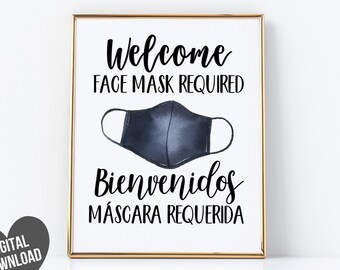 Face Mask Sign | Etsy