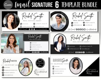 Email Signature Template BUNDLE, Email Template, Realtor Email Signature, EDITABLE Email Signature and Business Card Bundle