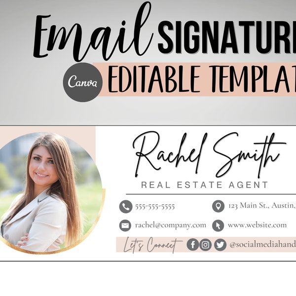 Email Signature Template, Business Card Template Bundle, EDITABLE Canva Email Signature and Business Card Design Bundle