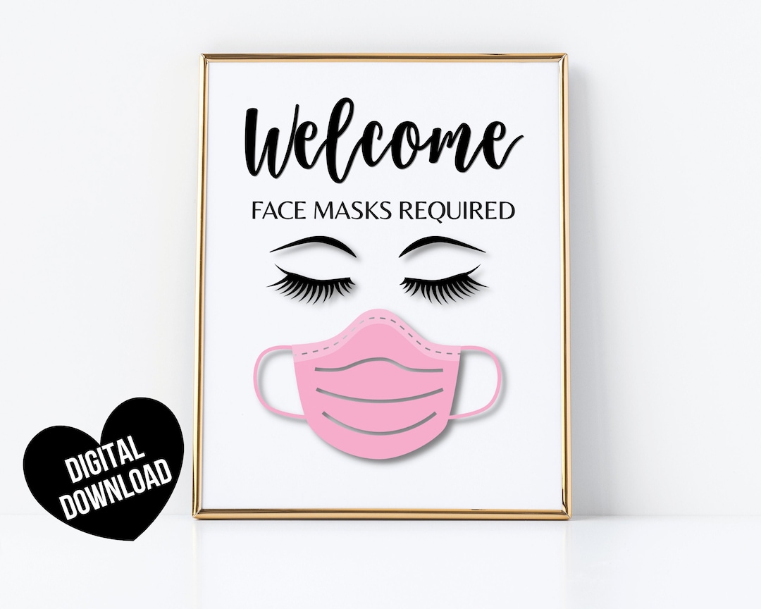 Mask Required Sign Printable Wear a Mask Sign Face Mask - Etsy
