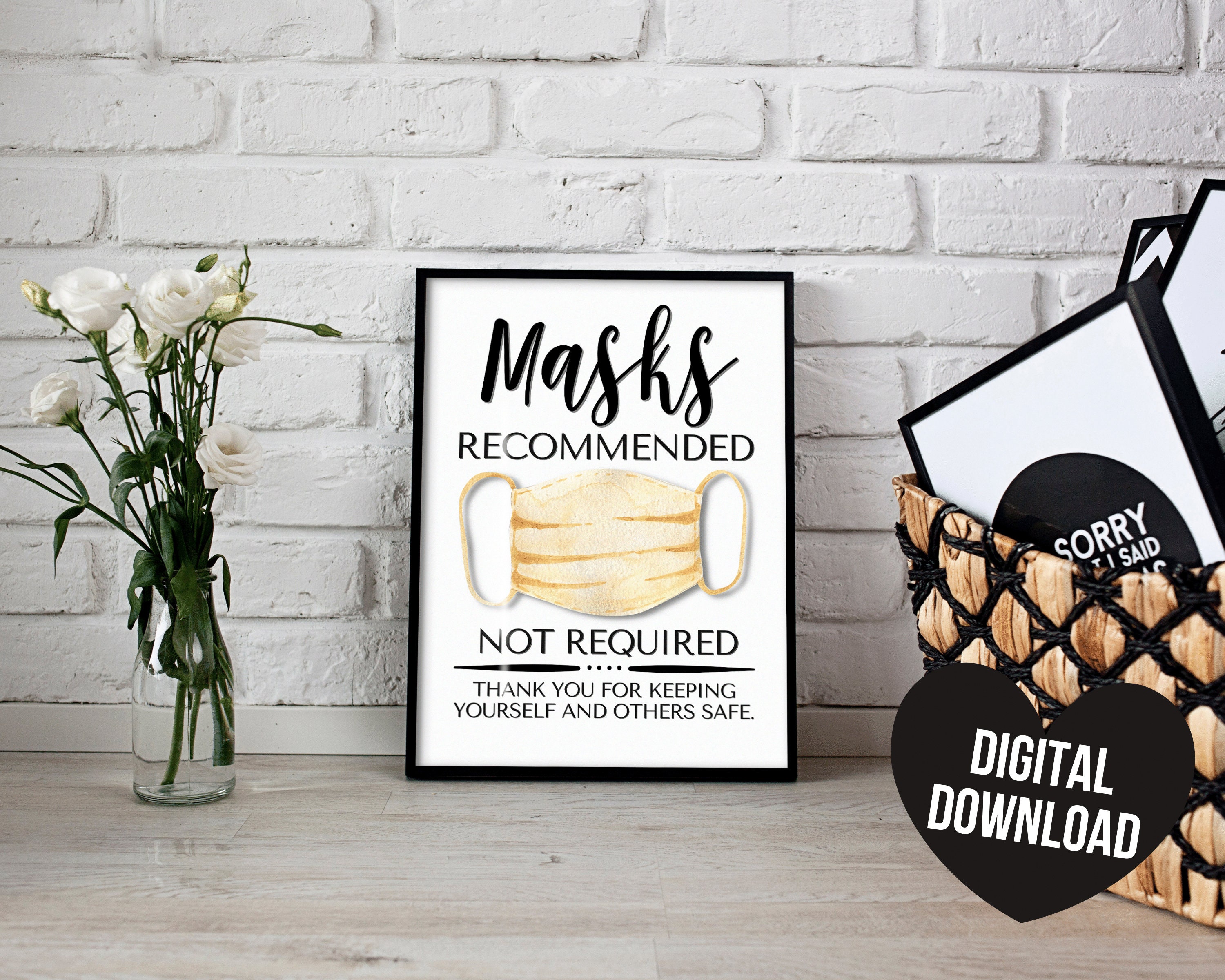 Face Mask Sign PRINTABLE Wear a Mask Sign Face Mask | Etsy
