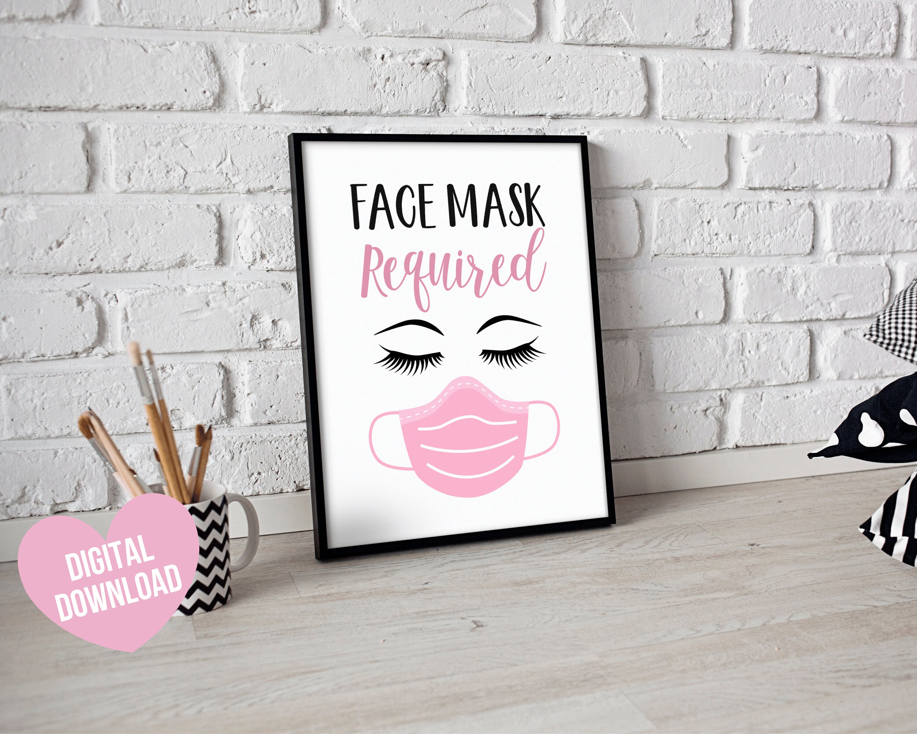 Face Mask Sign Please Wear a Mask Sign Printable Face Mask Etsy Canada