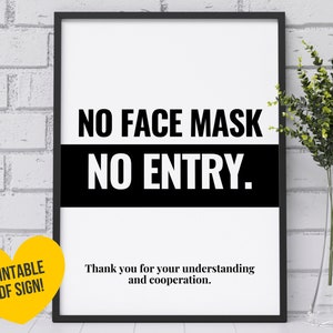 Face Mask Sign Printable, Face Mask Required Printable for Business ...