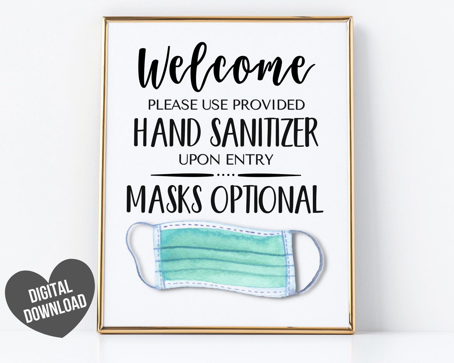 Mask Optional Sign Face Mask Sign PRINTABLE Face Masks Etsy Singapore