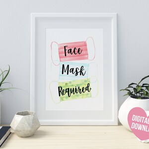Face Mask Required Printable Sign, Wear A Mask Sign, Mask Required for ...