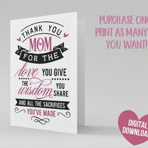 Mothers Day Card, Printable Happy Mothers Day, Mothers Day Digital ...