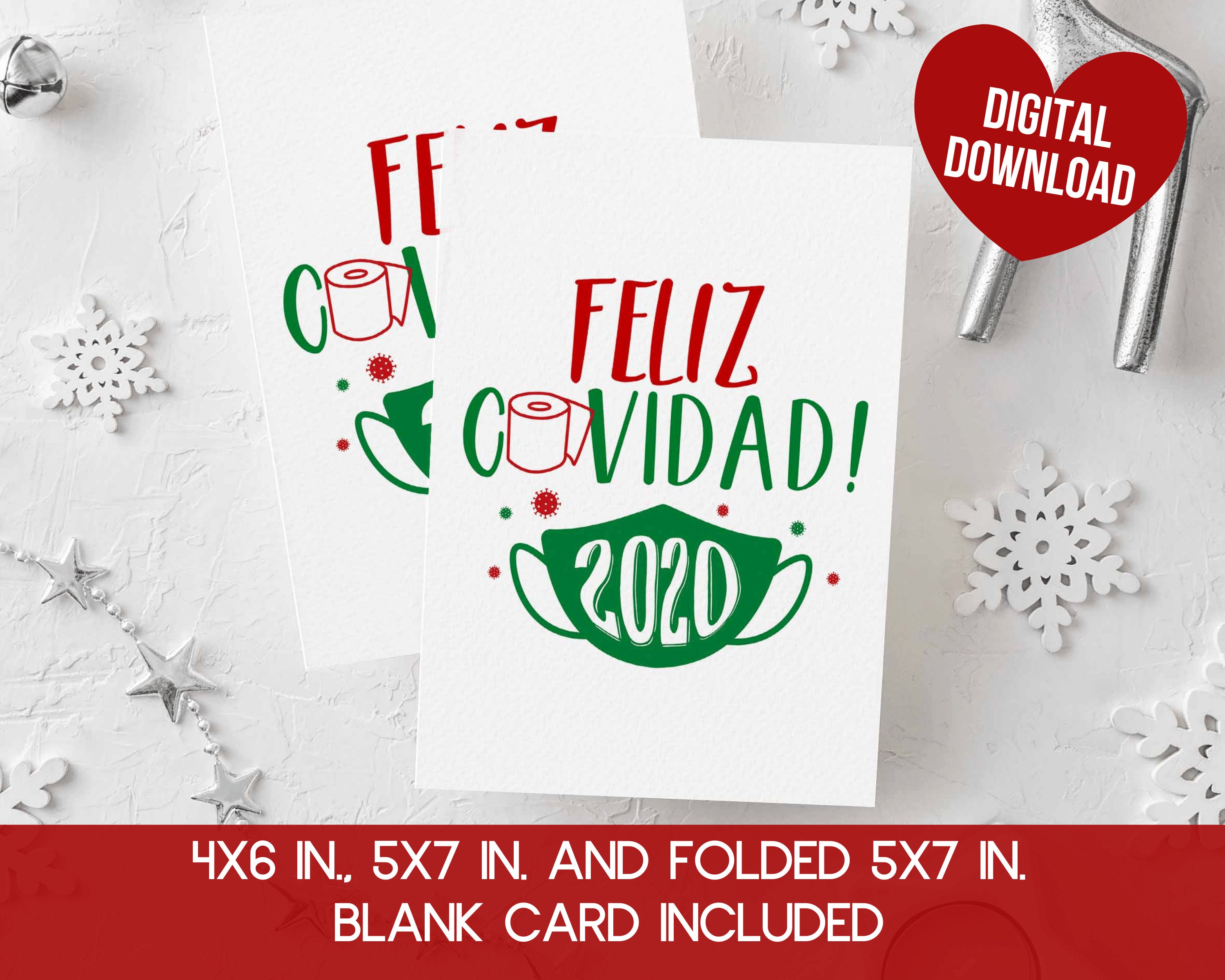 Funny Christmas Cards Printable Christmas Cards 2020 Blank | Etsy