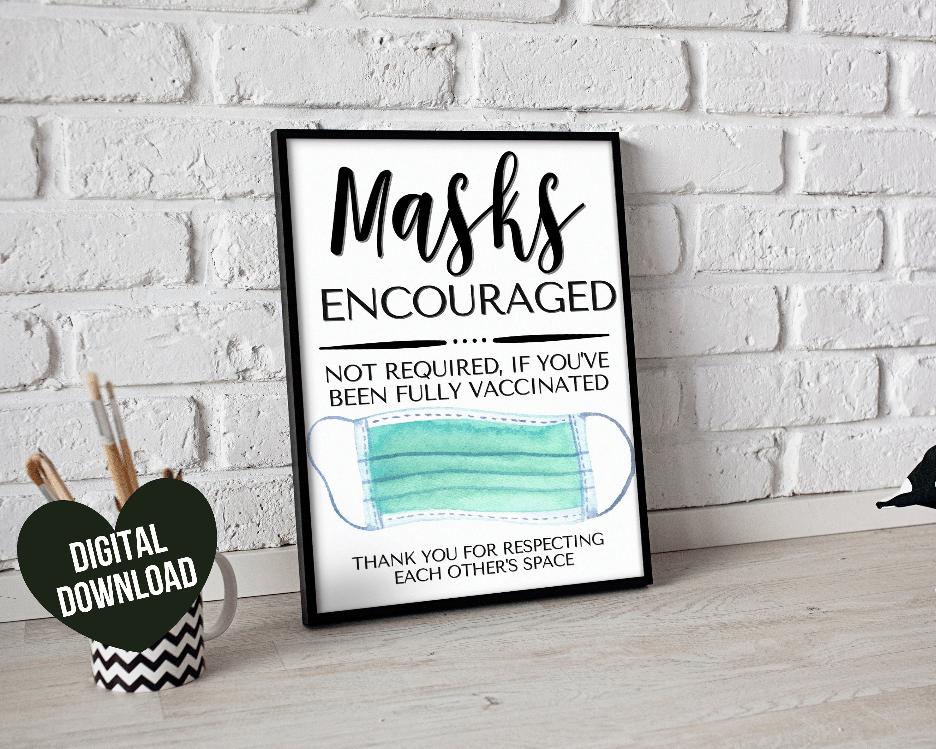 Face Mask Sign PRINTABLE Face Masks Encouraged Sign Not Etsy España
