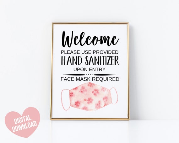 Face Mask Sign PRINTABLE Wear a Mask Sign Mask Required | Etsy