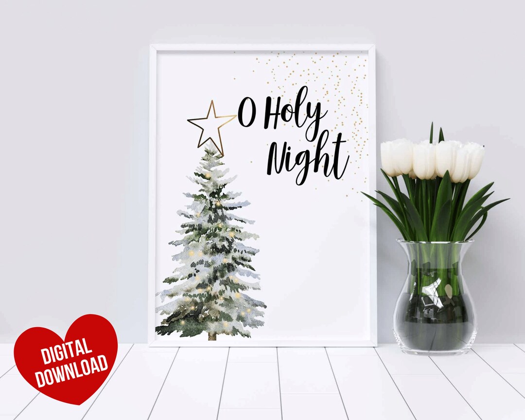 Christmas Wall Decor Printable Watercolor Christmas Art O - Etsy