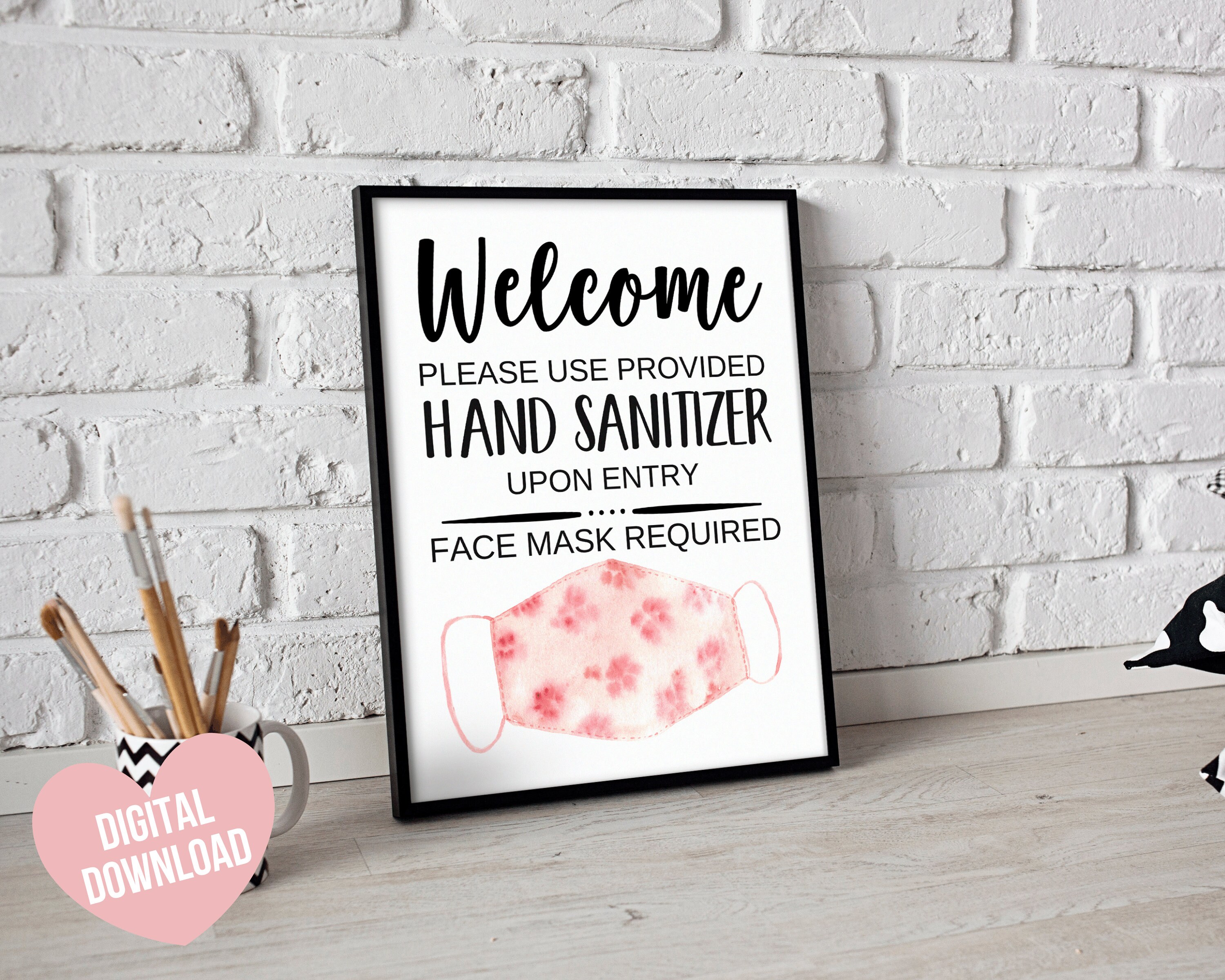 Face Mask Sign PRINTABLE Wear a Mask Sign Mask Required - Etsy