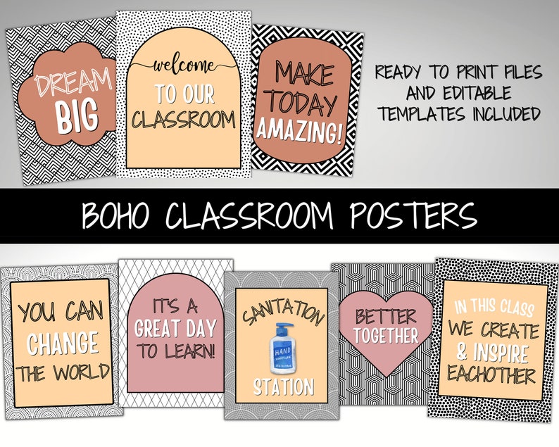Classroom Decor Bundle PRINTABLE Alphabet Number Posters Etsy