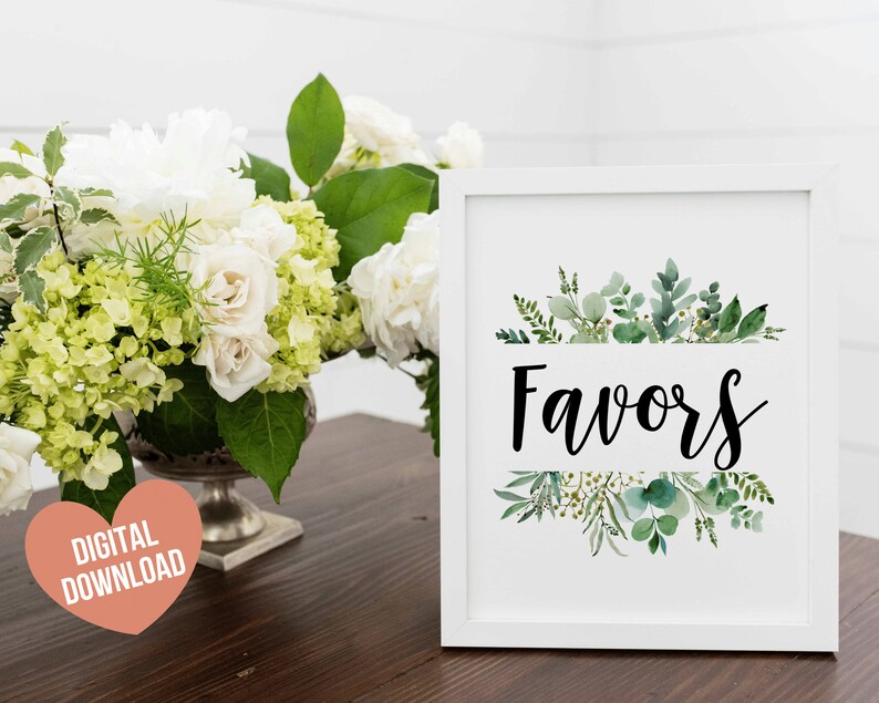Wedding Favors Sign Printable Printable Favors Table Sign | Etsy