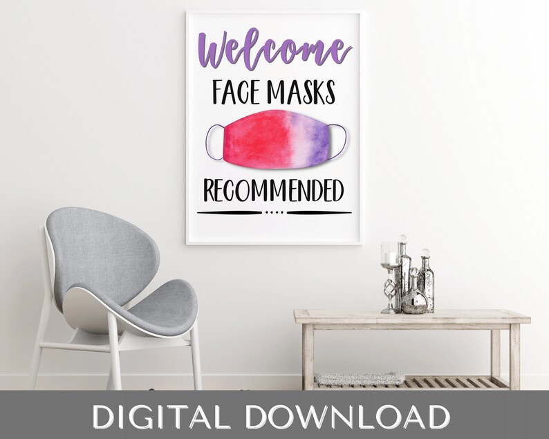 Face Mask Sign PRINTABLE Wear a Mask Sign Mask Etsy