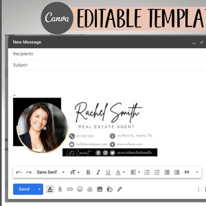 Email Signature Template, Business Card Template Bundle, EDITABLE Canva ...