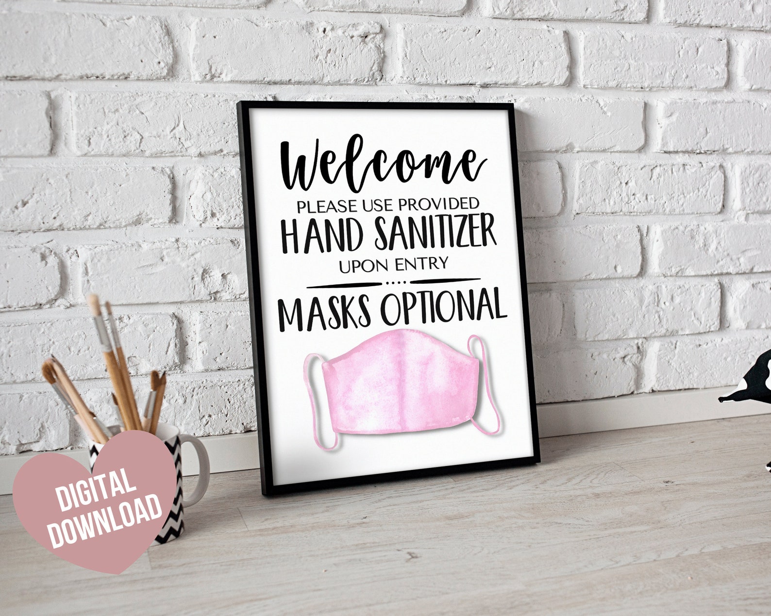 Mask Optional Sign Face Mask Sign PRINTABLE Face Masks Etsy