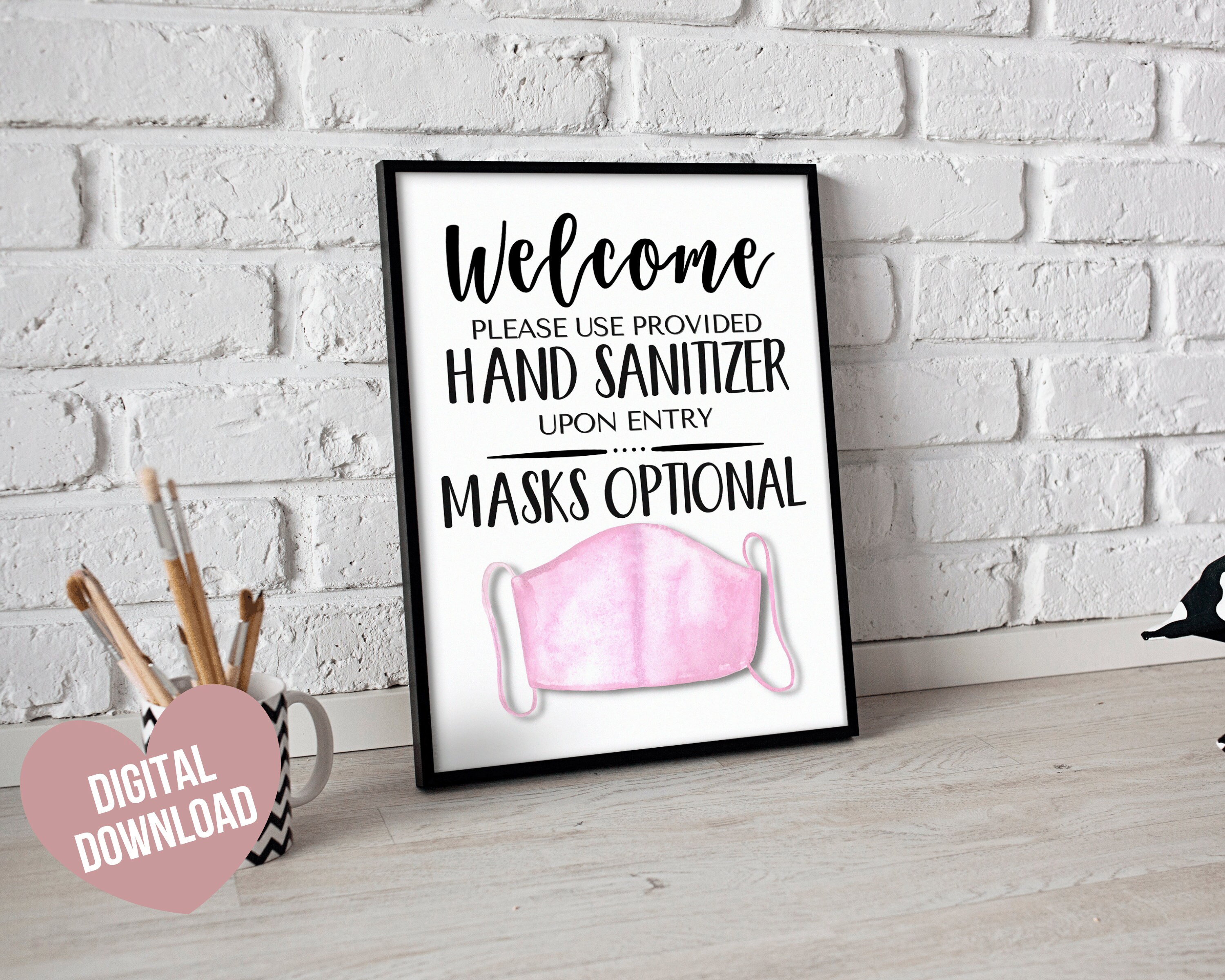Mask Optional Sign Face Mask Sign PRINTABLE Face Masks Etsy