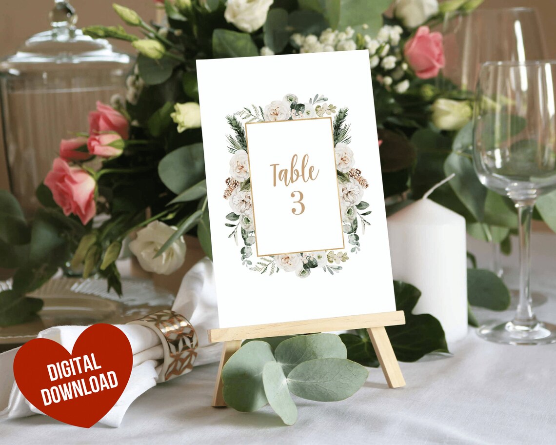 Table Numbers Wedding Printable Wedding Table Numbers - Etsy
