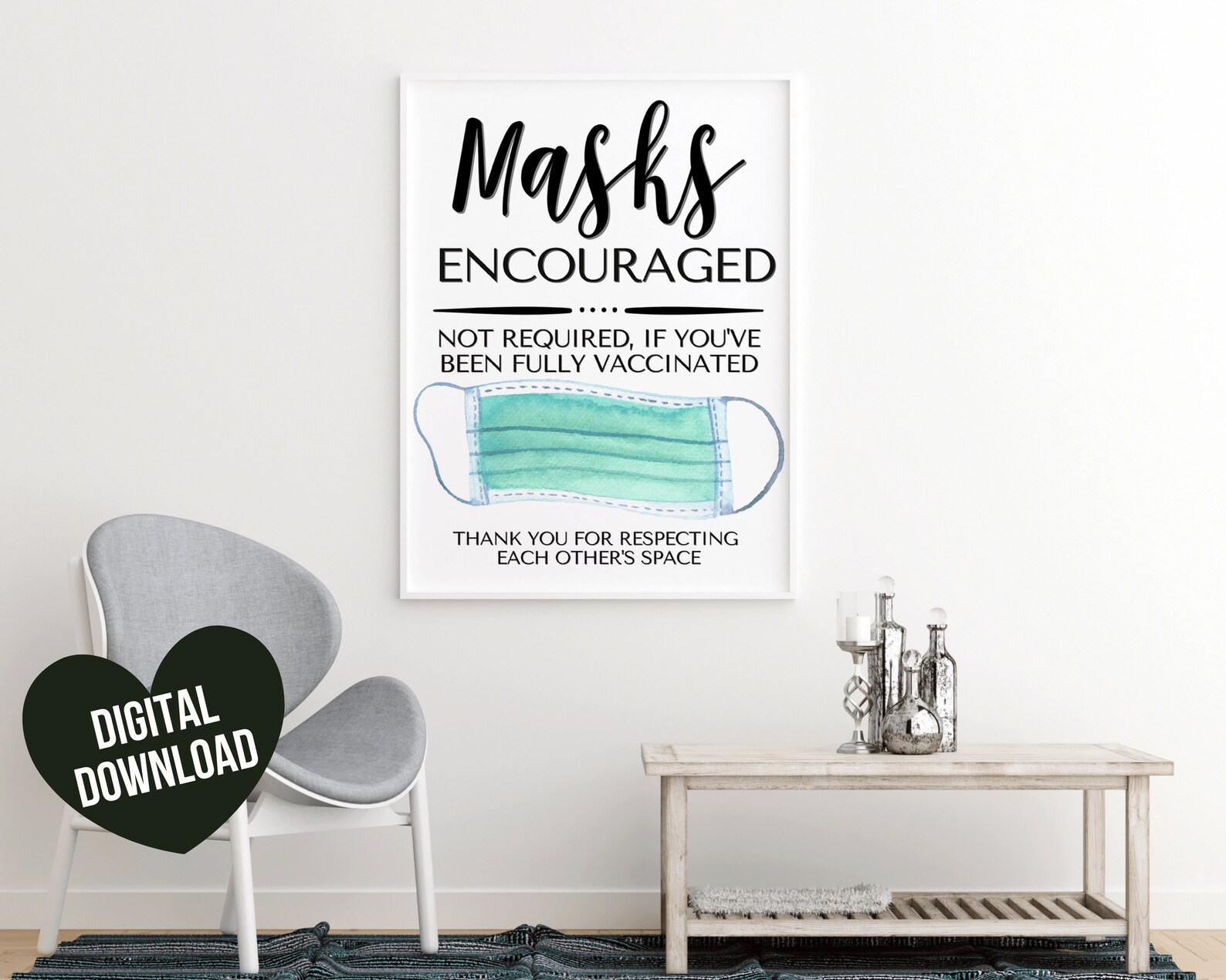 Face Mask Sign PRINTABLE Face Masks Encouraged Sign Not Etsy