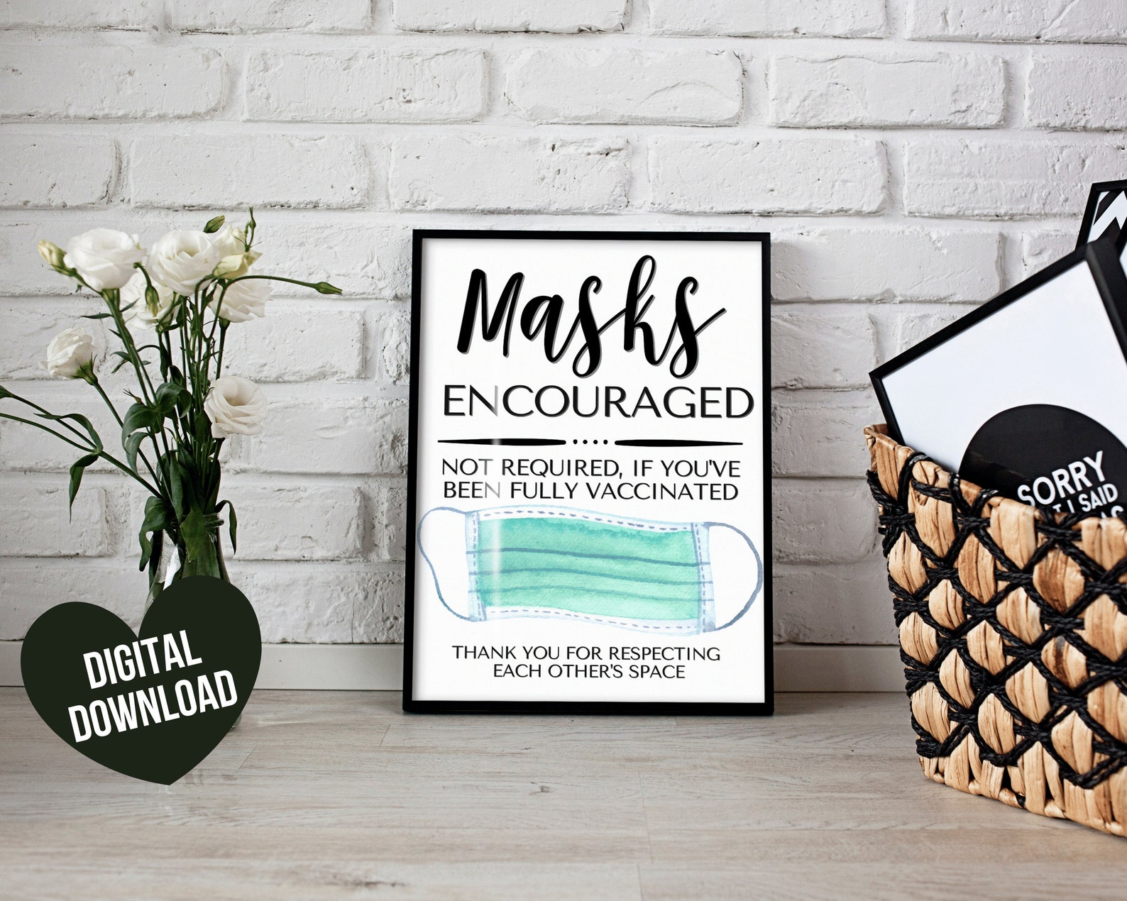Face Mask Sign PRINTABLE Face Masks Encouraged Sign Not Etsy
