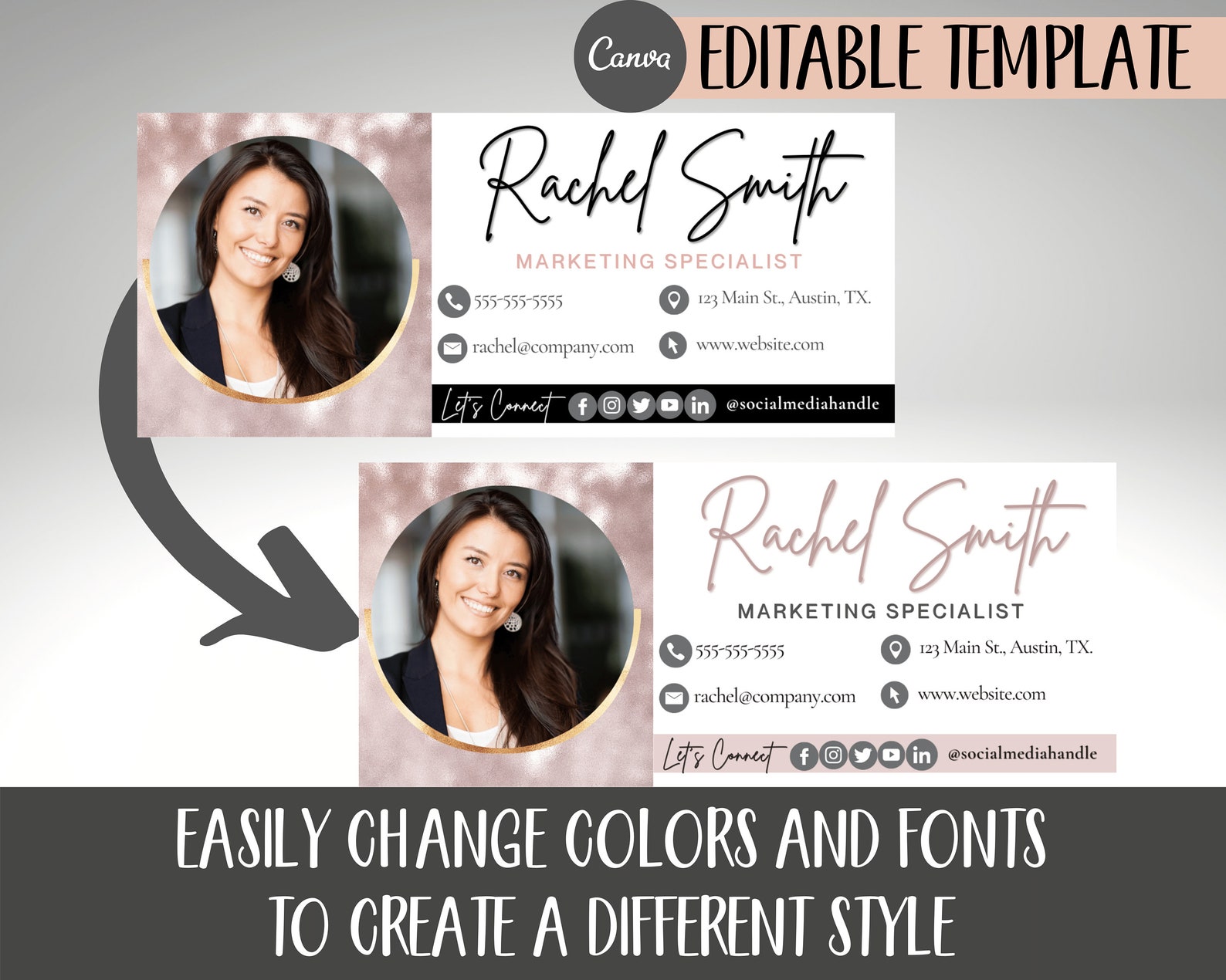 Email Signature Template Business Card Template Bundle Etsy Email Signature Template Business Card Template Bundle Etsy