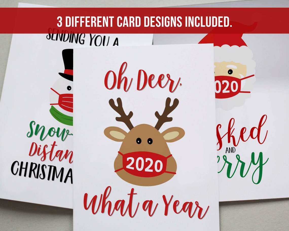 Funny Christmas Cards Printable 2020 Christmas Cards Set of | Etsy