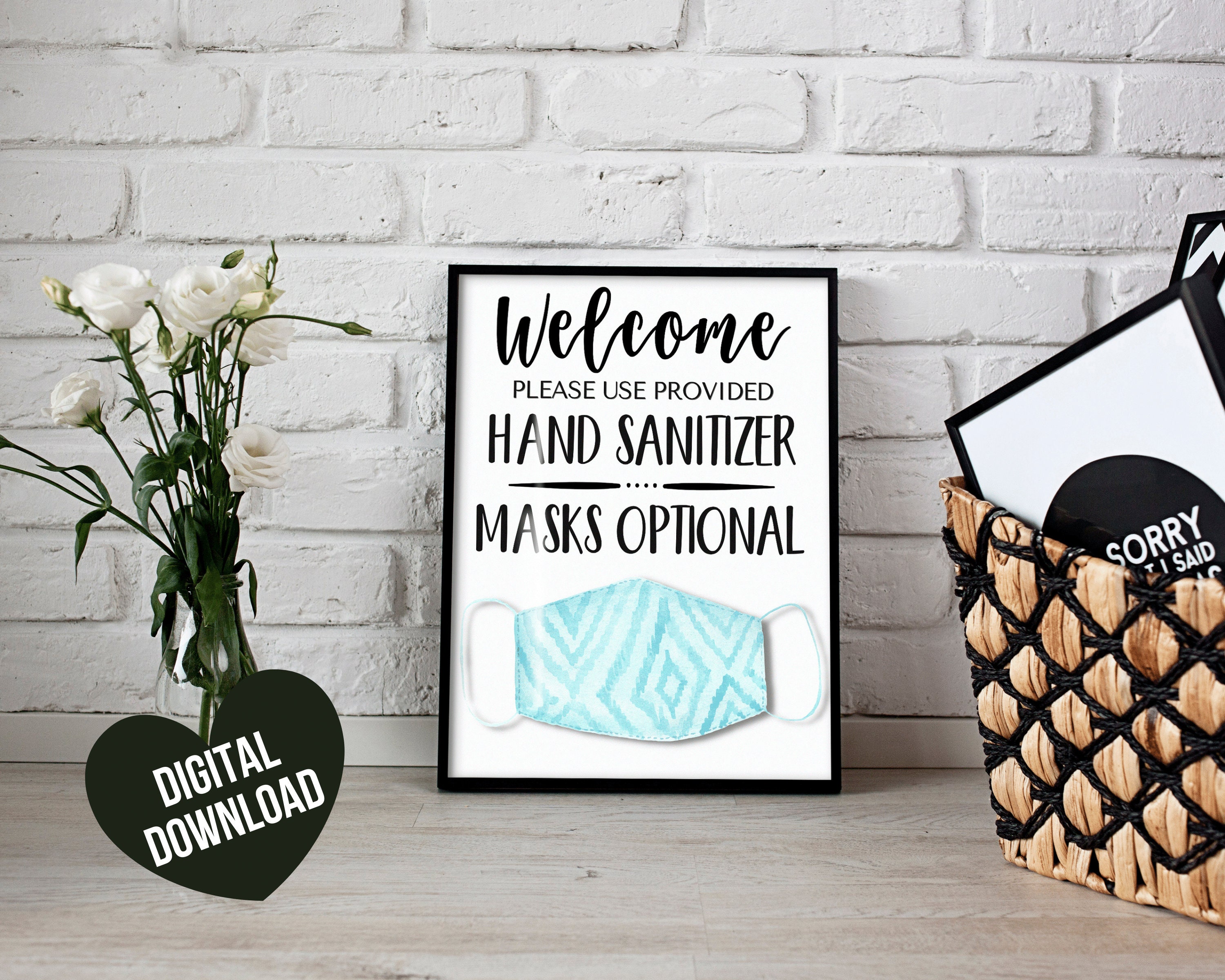 Face Mask Sign PRINTABLE Hand Sanitizer Sign Face Masks | Etsy