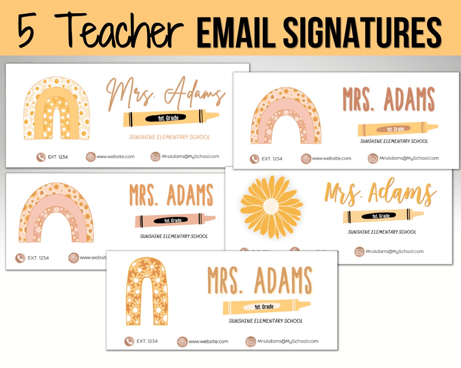Teacher Email Signature Email Template BUNDLE Email Etsy Teacher Email Signature Email Template BUNDLE Email Etsy