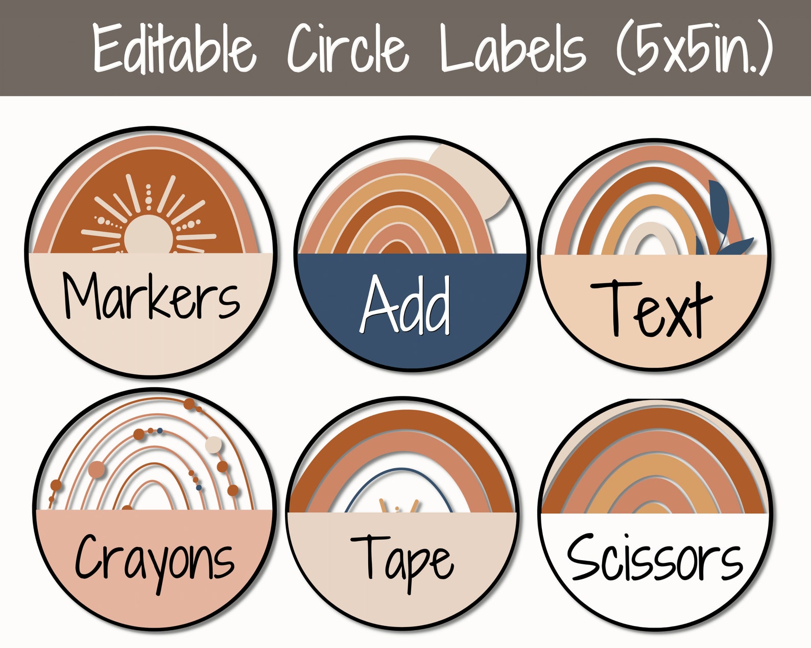 Boho Rainbow Classroom Labels Student Desk Plates Edi vrogue.co