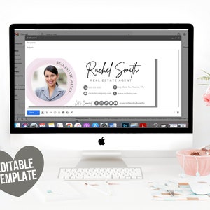 Email Signature Template, Business Card Template Bundle, EDITABLE Canva ...