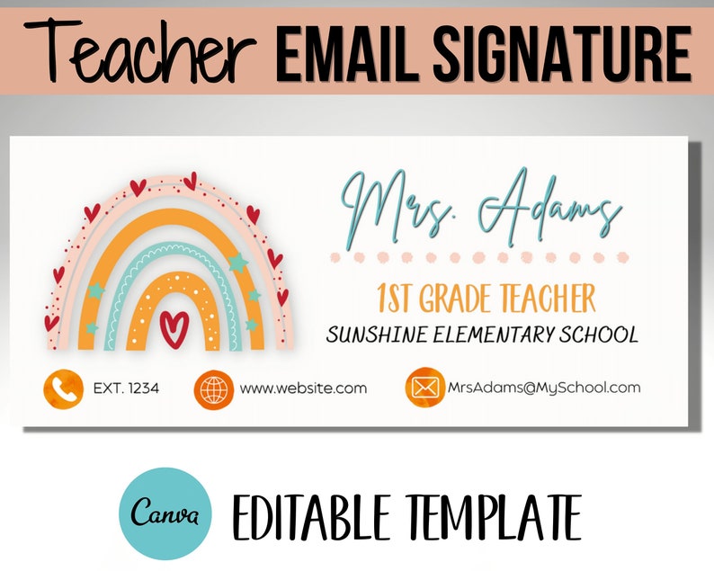 Teacher Email Signature Email Template for Teachers Email Etsy Teacher Email Signature Email Template for Teachers Email Etsy