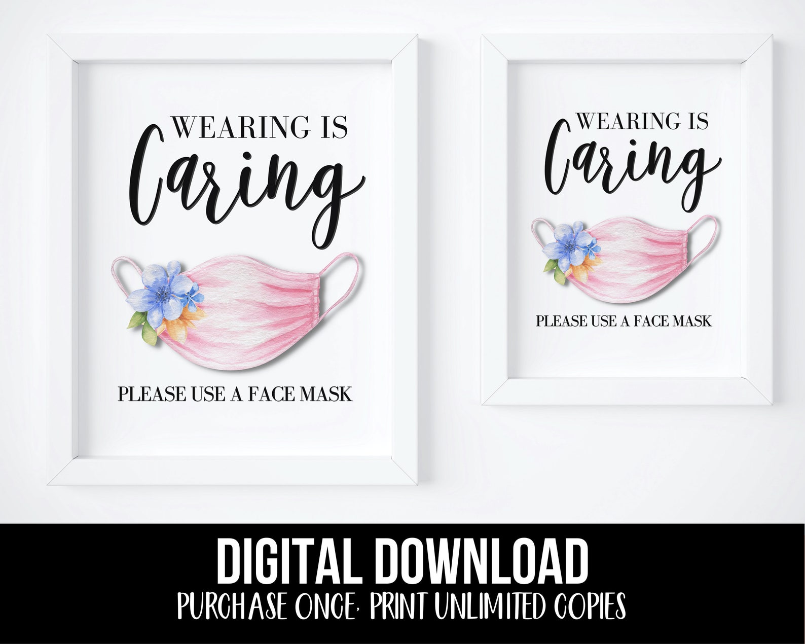 Face Mask Sign PRINTABLE Wear a Mask Sign Face Mask Required - Etsy