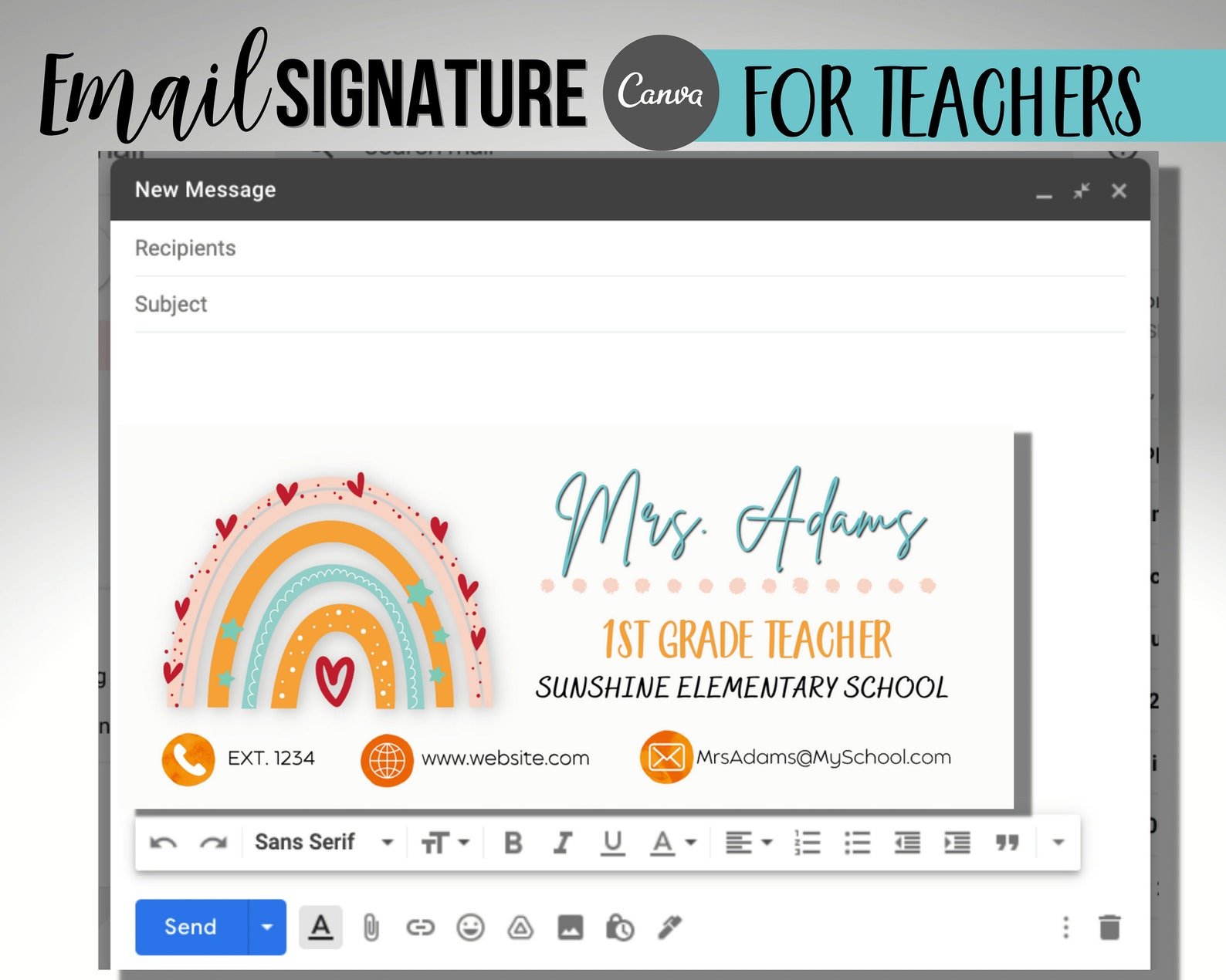 Teacher Email Signature, Email Template for Teachers, Email Signature Teacher Email Signature, Email Template for Teachers, Email Signature