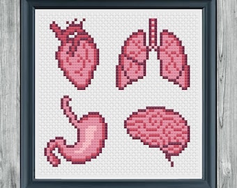 Anatomy Cross Stitch Pattern (Instant PDF Download)