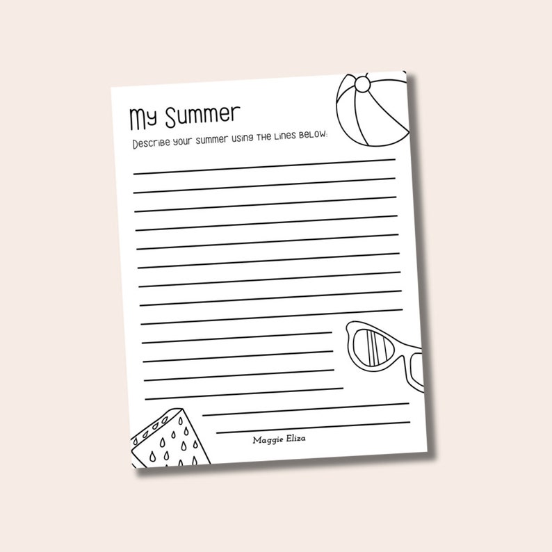 Printable Summer Journal Activity iPad Goodnotes - Etsy